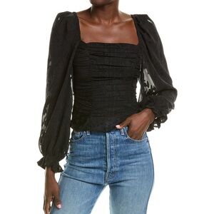 Square Neck Puff Sleeve Blouse ASTR